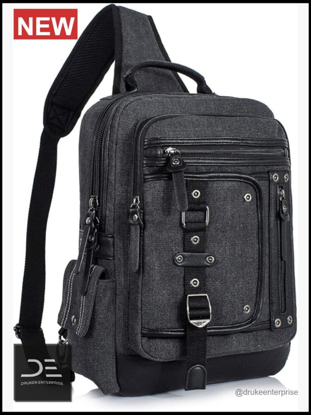 Canvas Sling Backpack Crossbody Messenger Bag for Men, 15.6" Laptop